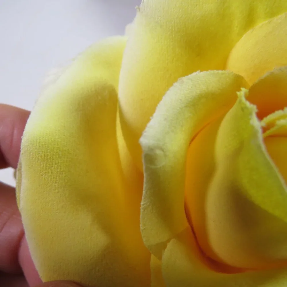 Red, Blue, Yellow Roses with soft fabric petals (great for hats or fairy proj.)